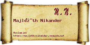 Majláth Nikander névjegykártya